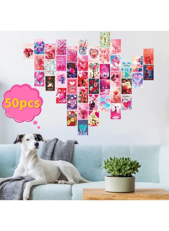 Valentines Day Love Heart Greeting Cards Bulk Pack Of 50pcs For Couples Wall Decor - Image 4